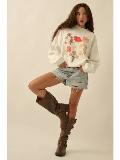 GROW WILD waffle-knit crewneck