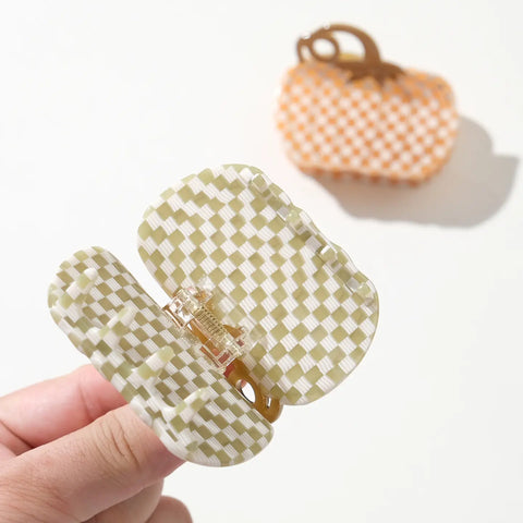 GINGHAM PUMPKIN claw clip