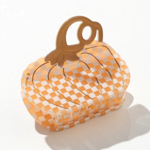 GINGHAM PUMPKIN claw clip