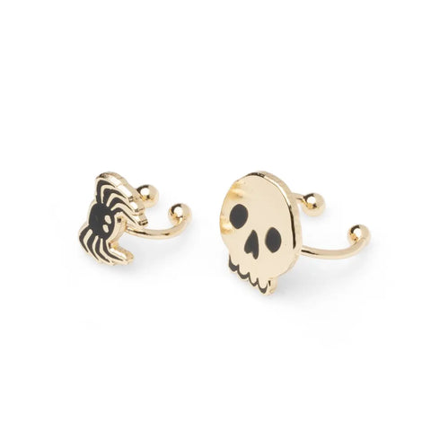 SKULL & SPIDER ear cuffs