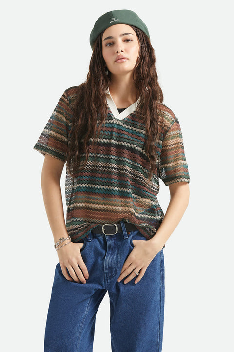 RETRO VARSITY woven top