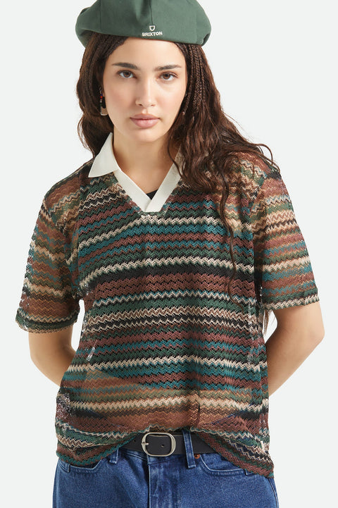 RETRO VARSITY woven top