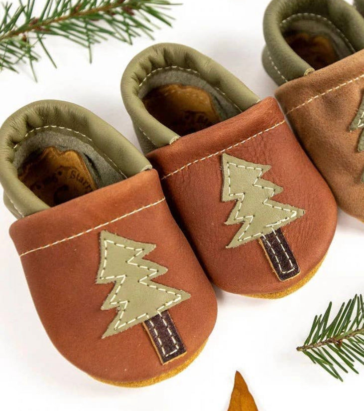 PINE TREE baby slippers