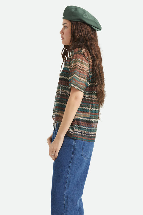 RETRO VARSITY woven top