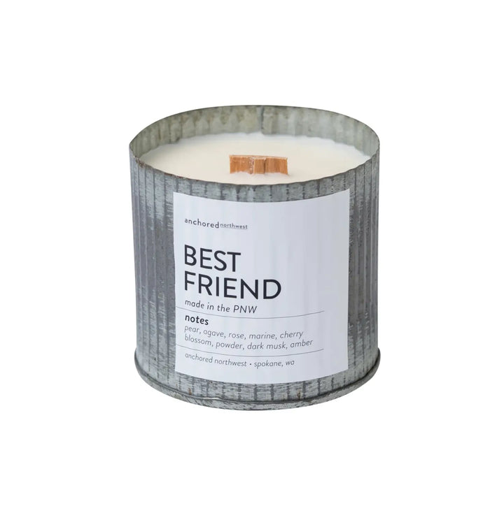 BEST FRIEND rustic tin candle