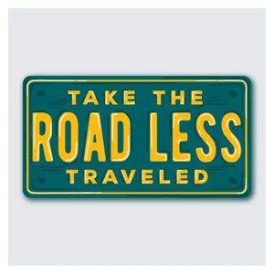 ROAD LESS TRAVELED LICENSE sticker