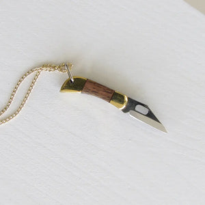 WOOD-HANDLED KNIFE necklace