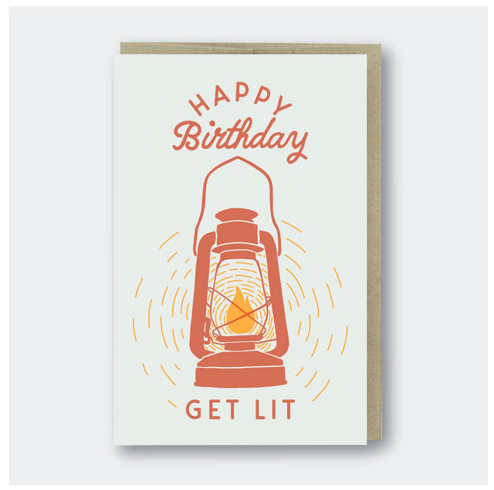 GET LIT birthday card
