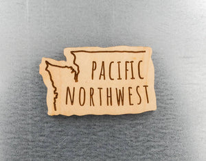 PNW WA STATE wood magnet