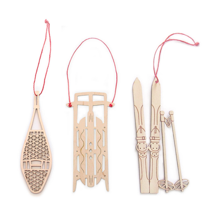 WINTER TIME wood ornaments