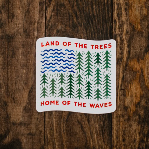 LAND OF THE TREES sticker