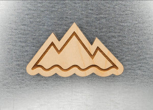 MOUNTAINS & WAVES wood magnet