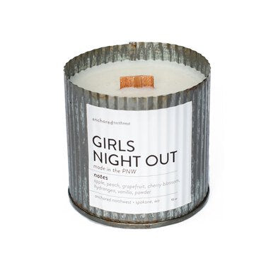 GIRLS NIGHT OUT rustic tin candle
